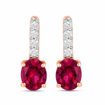 Petite Oval Diamond Accent Drop Earrings