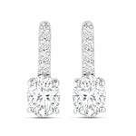 Petite Oval Diamond Accent Drop Earrings