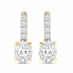 Petite Oval Diamond Accent Drop Earrings