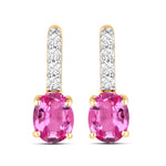 Petite Oval Diamond Accent Drop Earrings