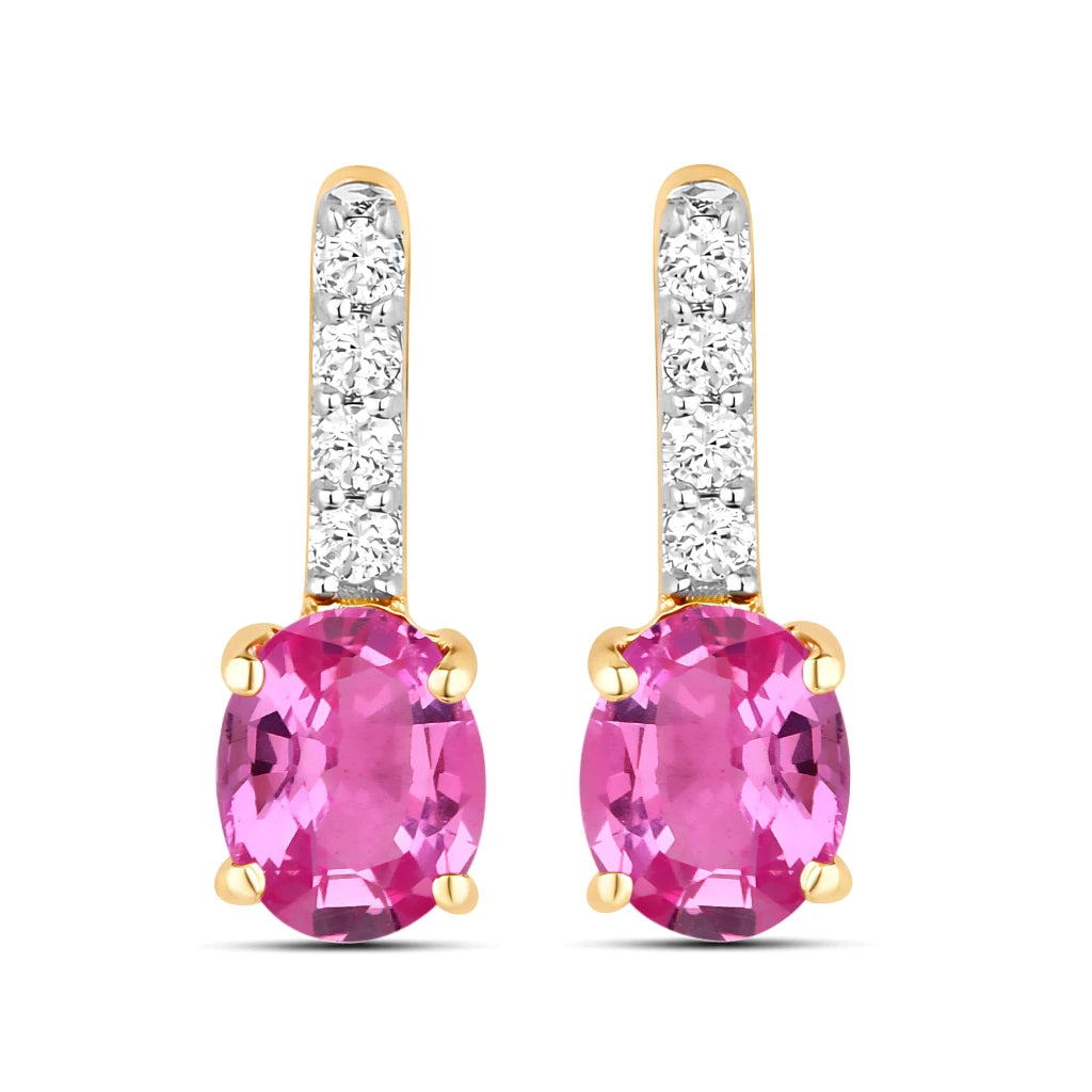 Petite Oval Diamond Accent Drop Earrings