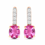 Petite Oval Diamond Accent Drop Earrings