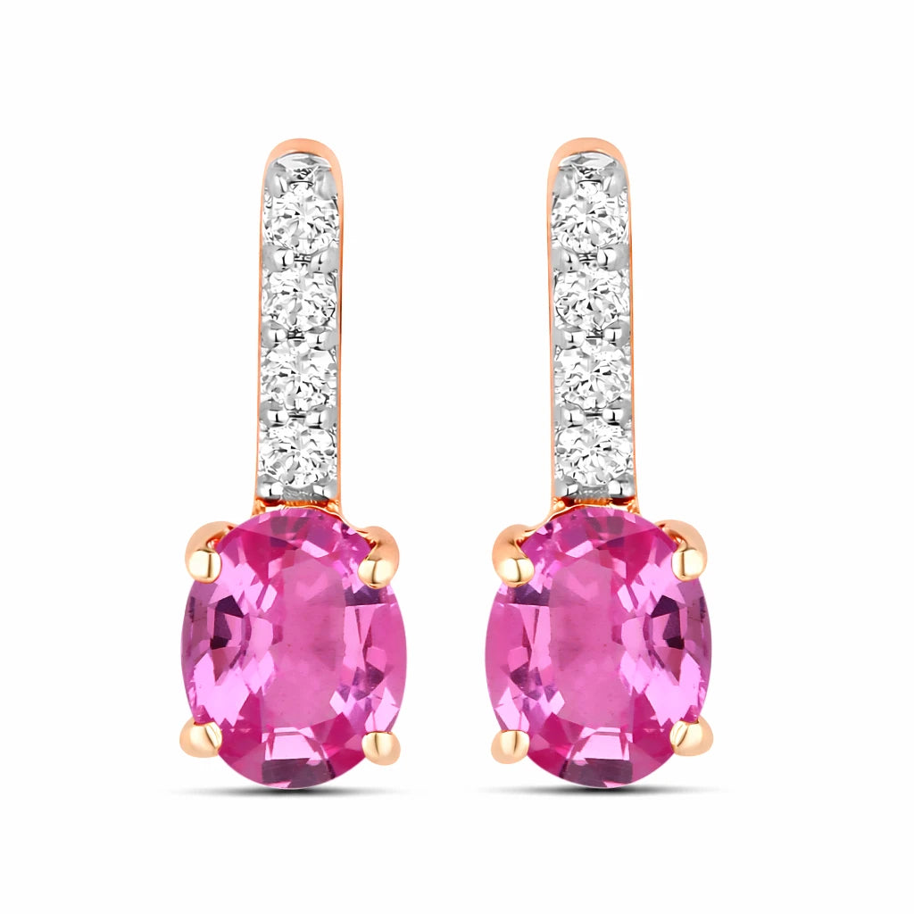 Petite Oval Diamond Accent Drop Earrings