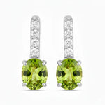 Petite Oval Diamond Accent Drop Earrings