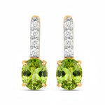 Petite Oval Diamond Accent Drop Earrings