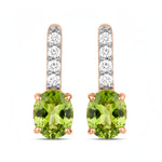 Petite Oval Diamond Accent Drop Earrings