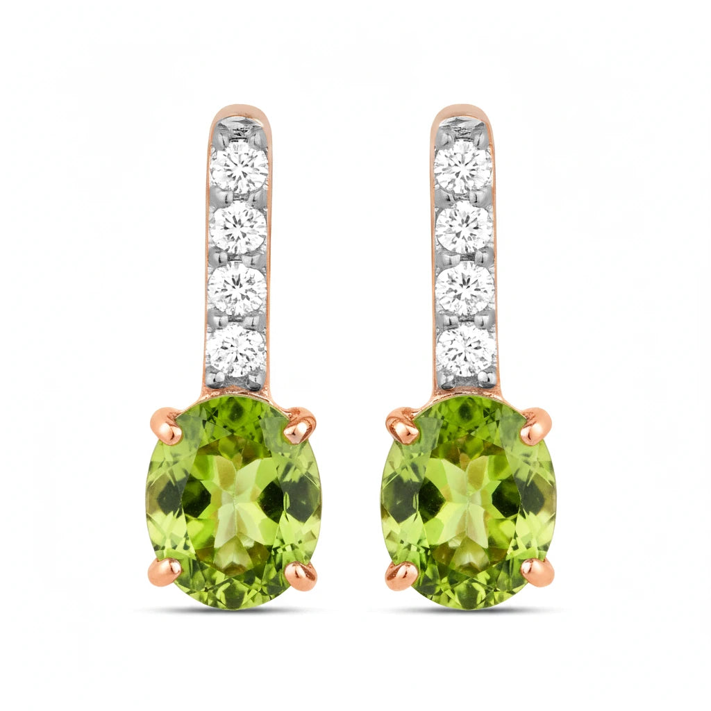 Petite Oval Diamond Accent Drop Earrings