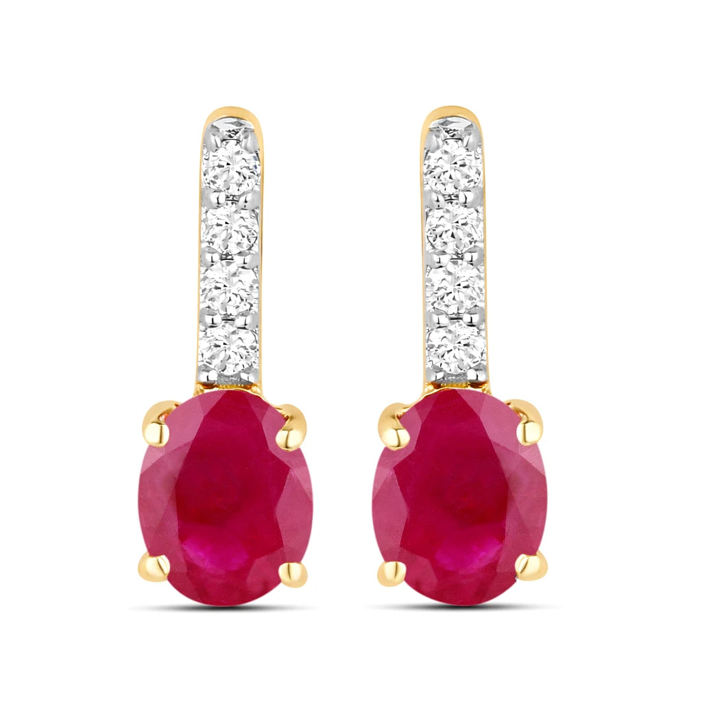 Petite Oval Diamond Accent Drop Earrings
