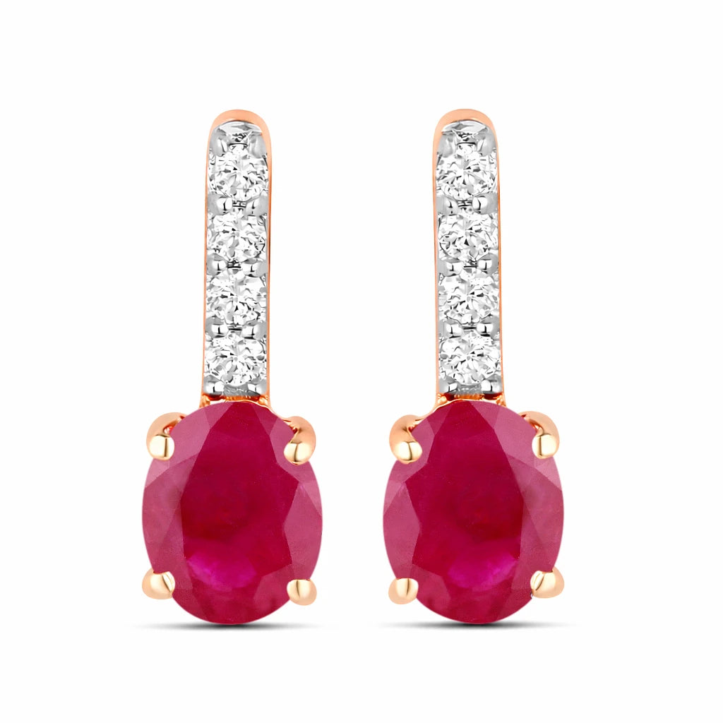 Petite Oval Diamond Accent Drop Earrings