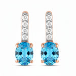 Petite Oval Diamond Accent Drop Earrings
