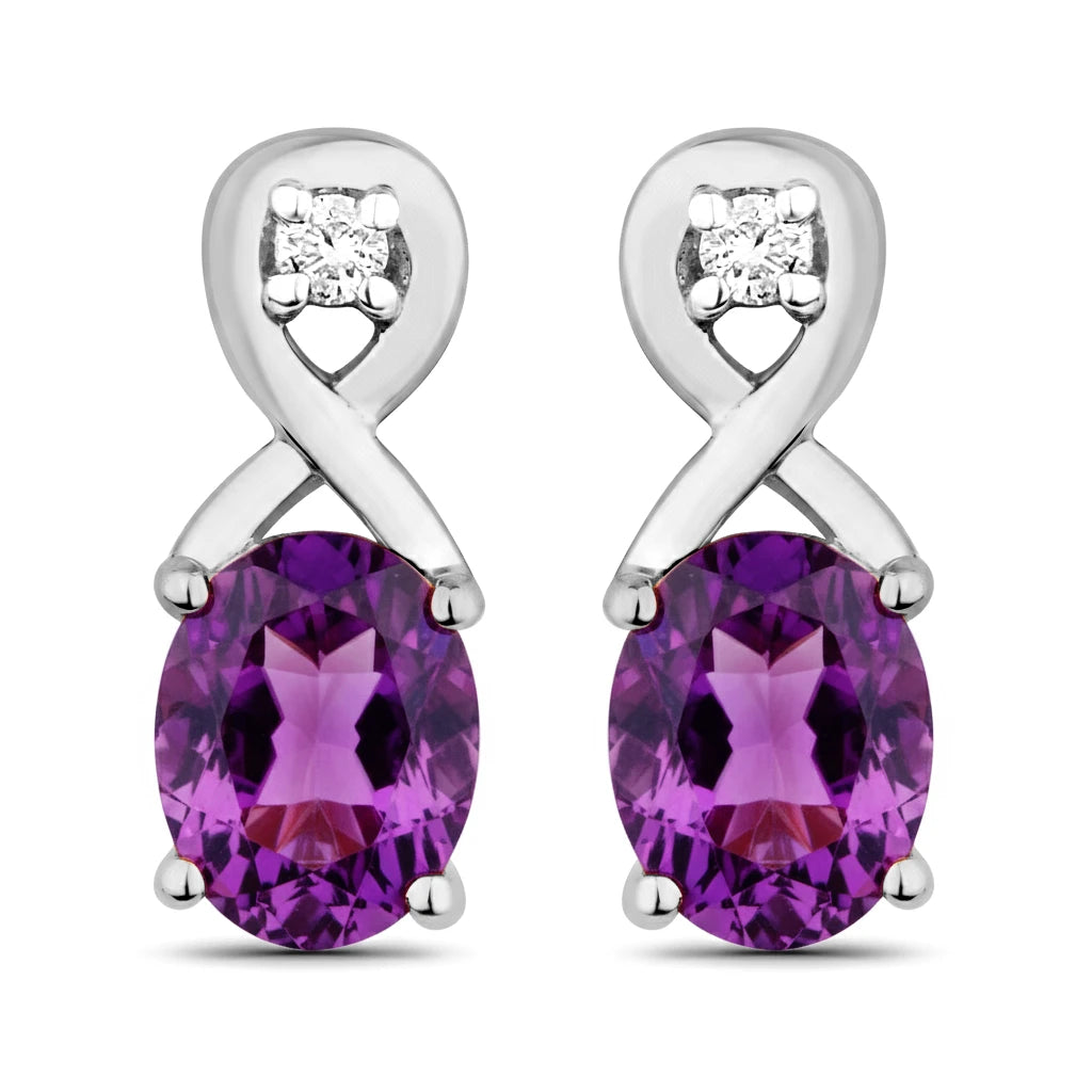 Oval Cut Diamond Accent Petite Drop Earrings
