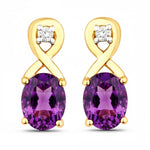 Oval Cut Diamond Accent Petite Drop Earrings