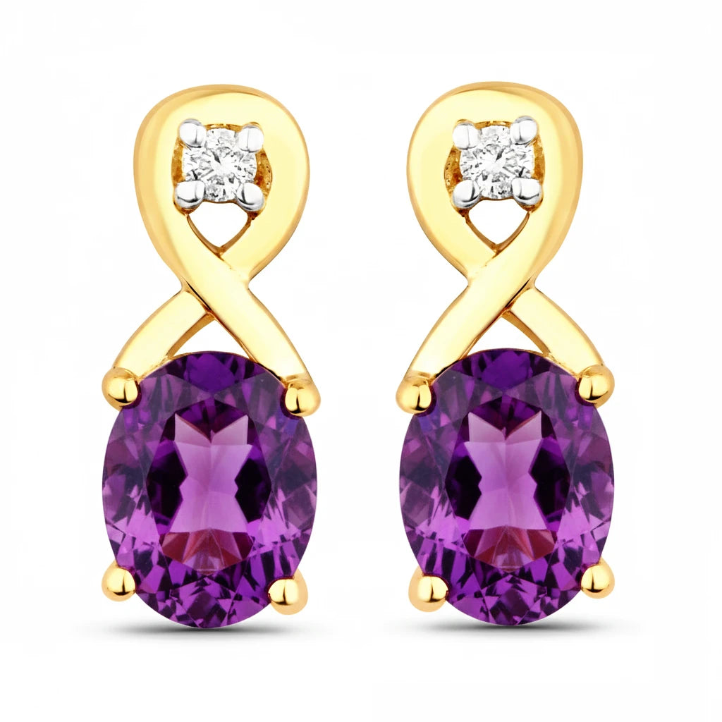Oval Cut Diamond Accent Petite Drop Earrings