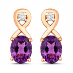 Oval Cut Diamond Accent Petite Drop Earrings