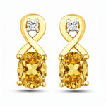 Oval Cut Diamond Accent Petite Drop Earrings