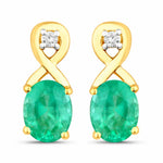Oval Cut Diamond Accent Petite Drop Earrings
