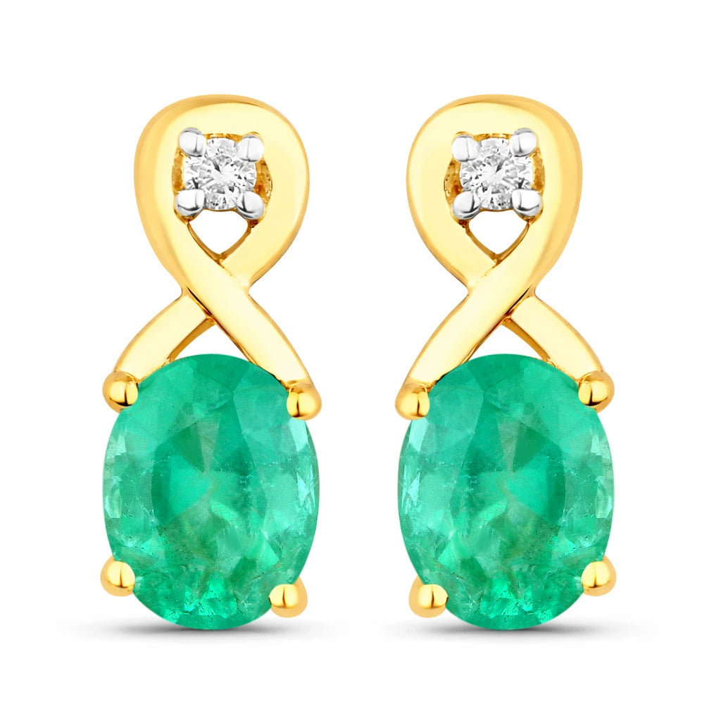 Oval Cut Diamond Accent Petite Drop Earrings