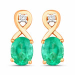 Oval Cut Diamond Accent Petite Drop Earrings