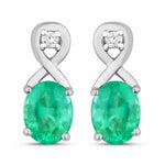 Oval Cut Diamond Accent Petite Drop Earrings