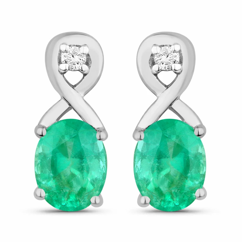 Oval Cut Diamond Accent Petite Drop Earrings