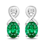 Oval Cut Diamond Accent Petite Drop Earrings