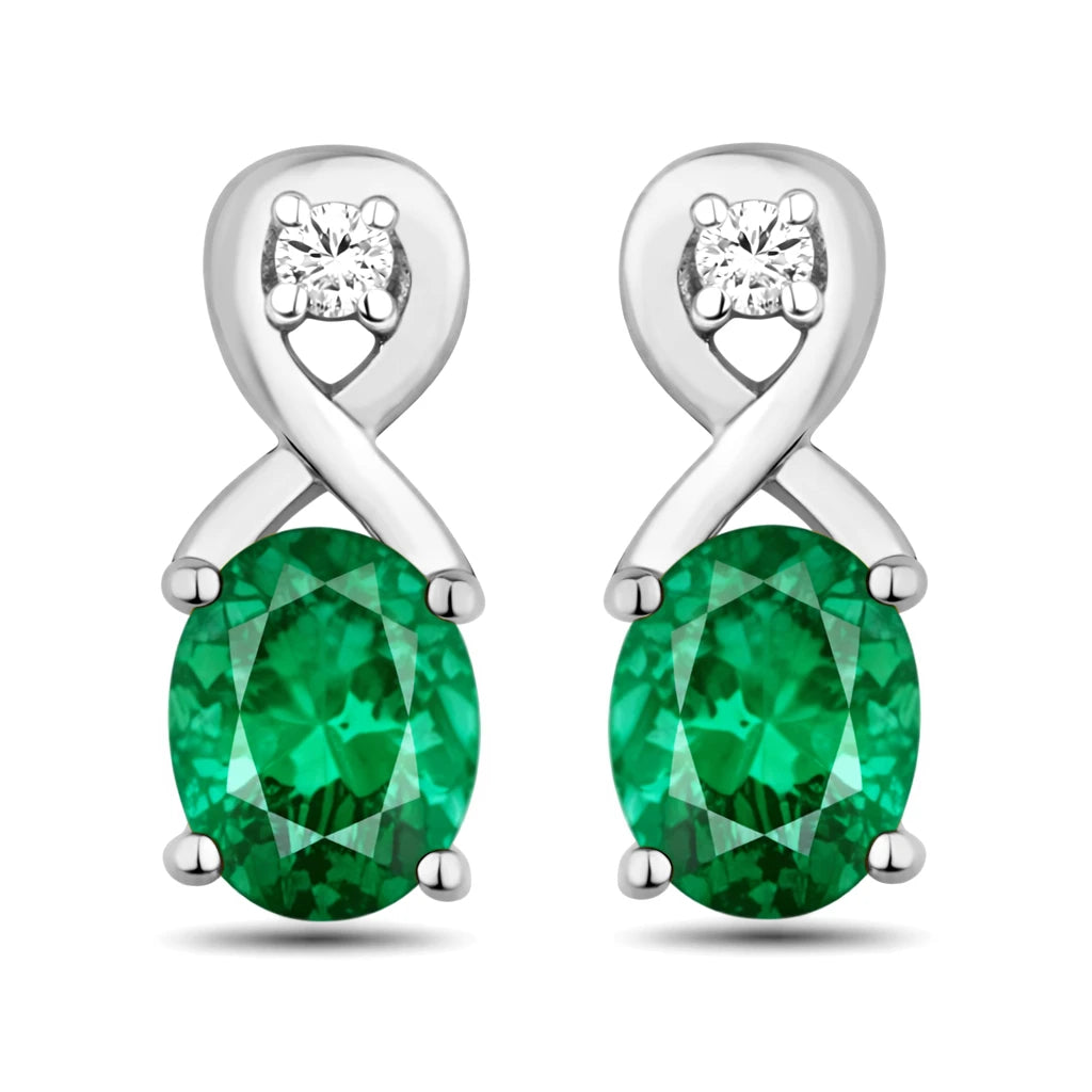 Oval Cut Diamond Accent Petite Drop Earrings