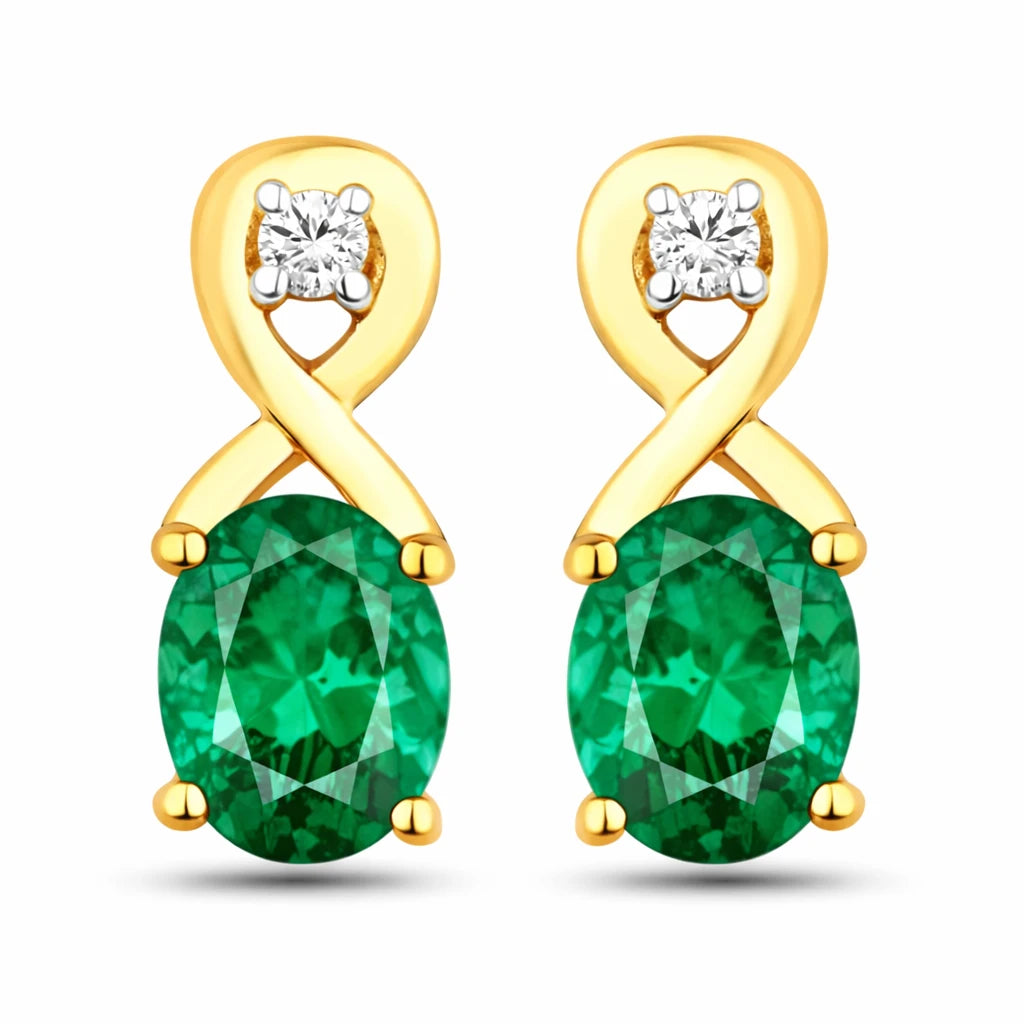 Oval Cut Diamond Accent Petite Drop Earrings