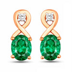 Oval Cut Diamond Accent Petite Drop Earrings
