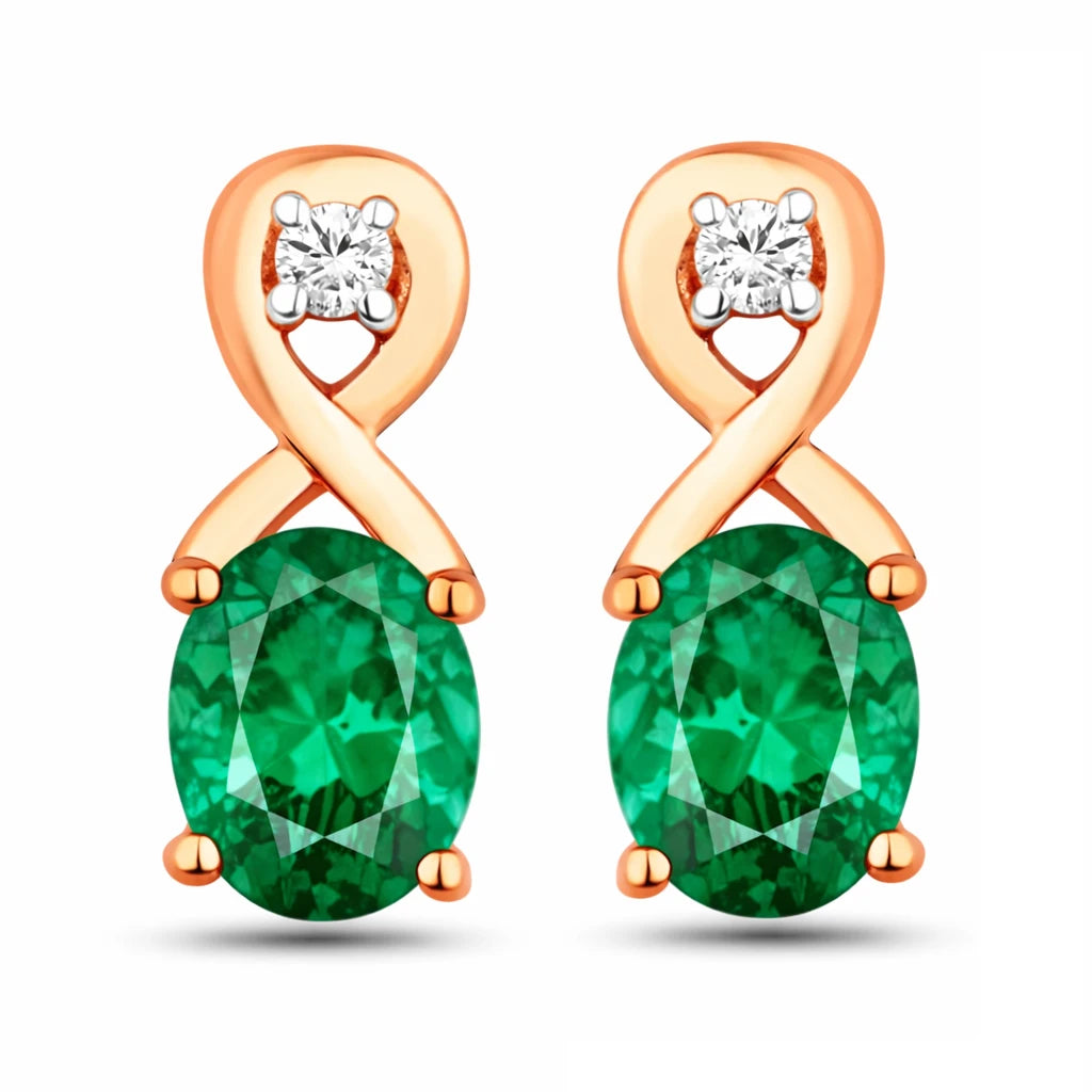 Oval Cut Diamond Accent Petite Drop Earrings