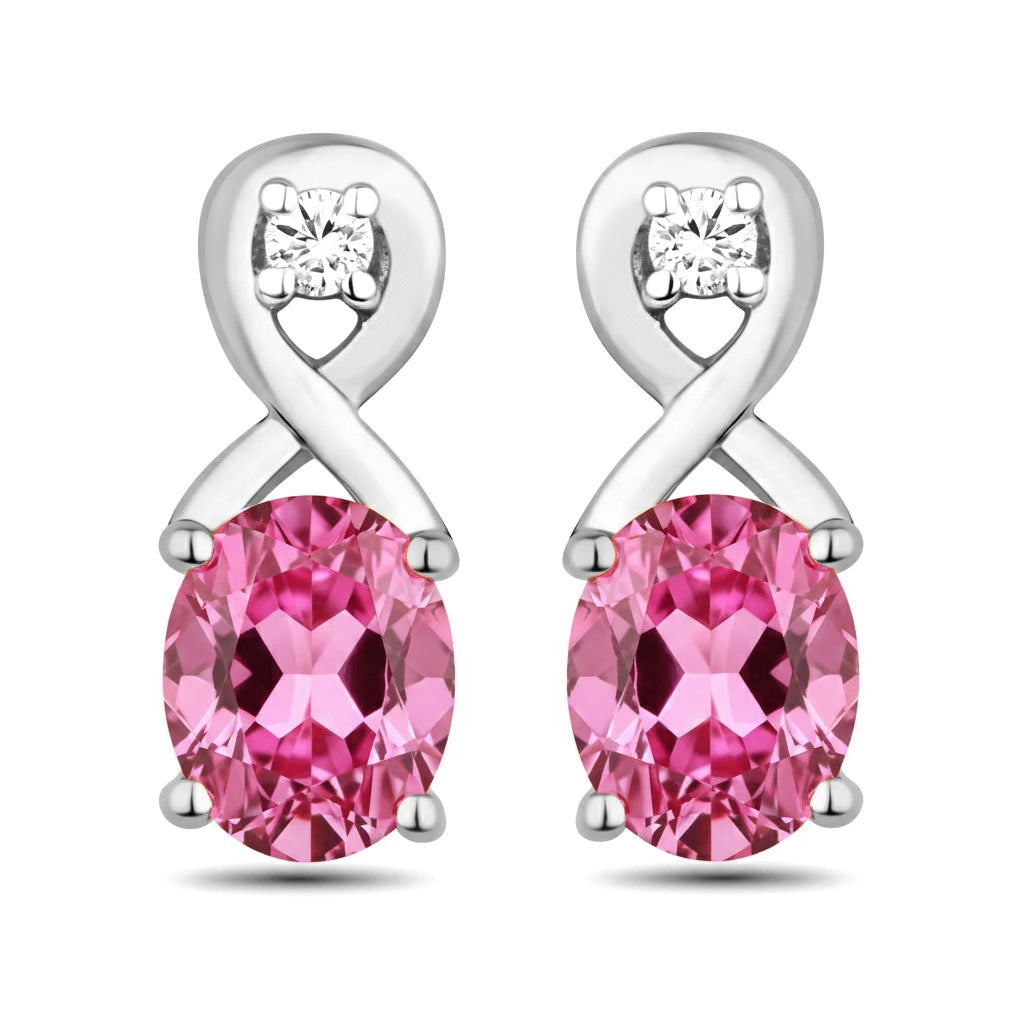 Oval Cut Diamond Accent Petite Drop Earrings
