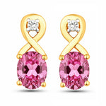 Oval Cut Diamond Accent Petite Drop Earrings