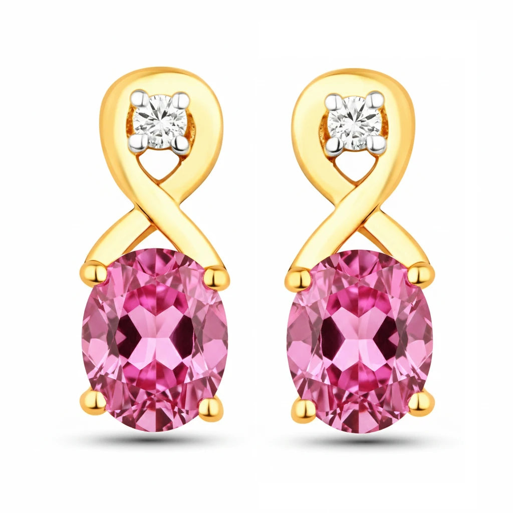 Oval Cut Diamond Accent Petite Drop Earrings