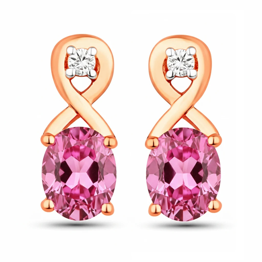 Oval Cut Diamond Accent Petite Drop Earrings