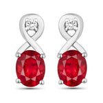 Oval Cut Diamond Accent Petite Drop Earrings