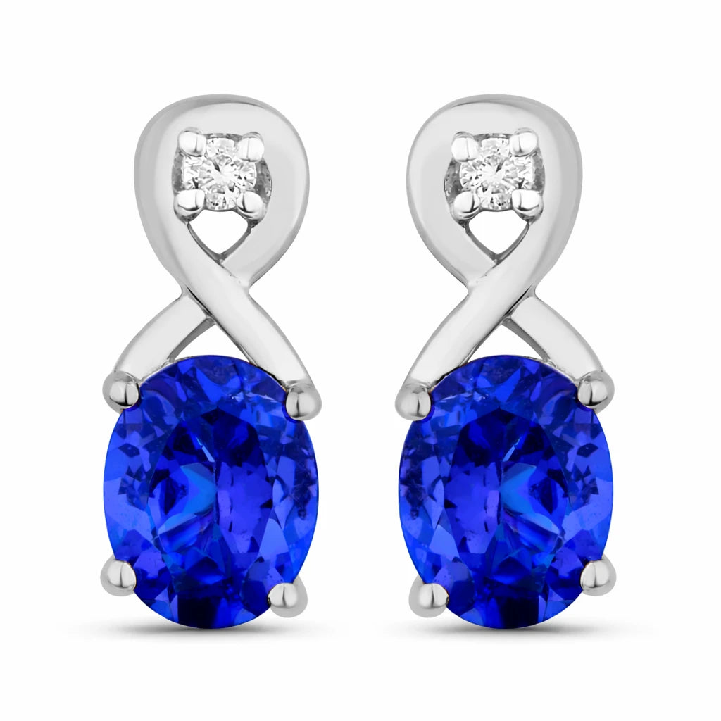 Oval Cut Diamond Accent Petite Drop Earrings