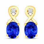 Oval Cut Diamond Accent Petite Drop Earrings
