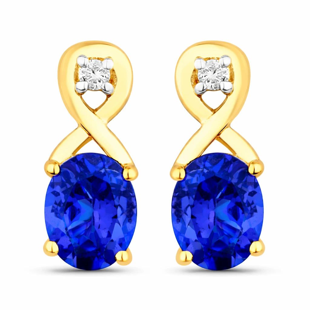 Oval Cut Diamond Accent Petite Drop Earrings
