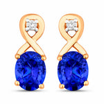 Oval Cut Diamond Accent Petite Drop Earrings