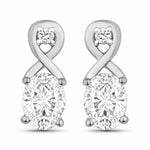 Oval Cut Diamond Accent Petite Drop Earrings