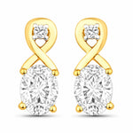 Oval Cut Diamond Accent Petite Drop Earrings