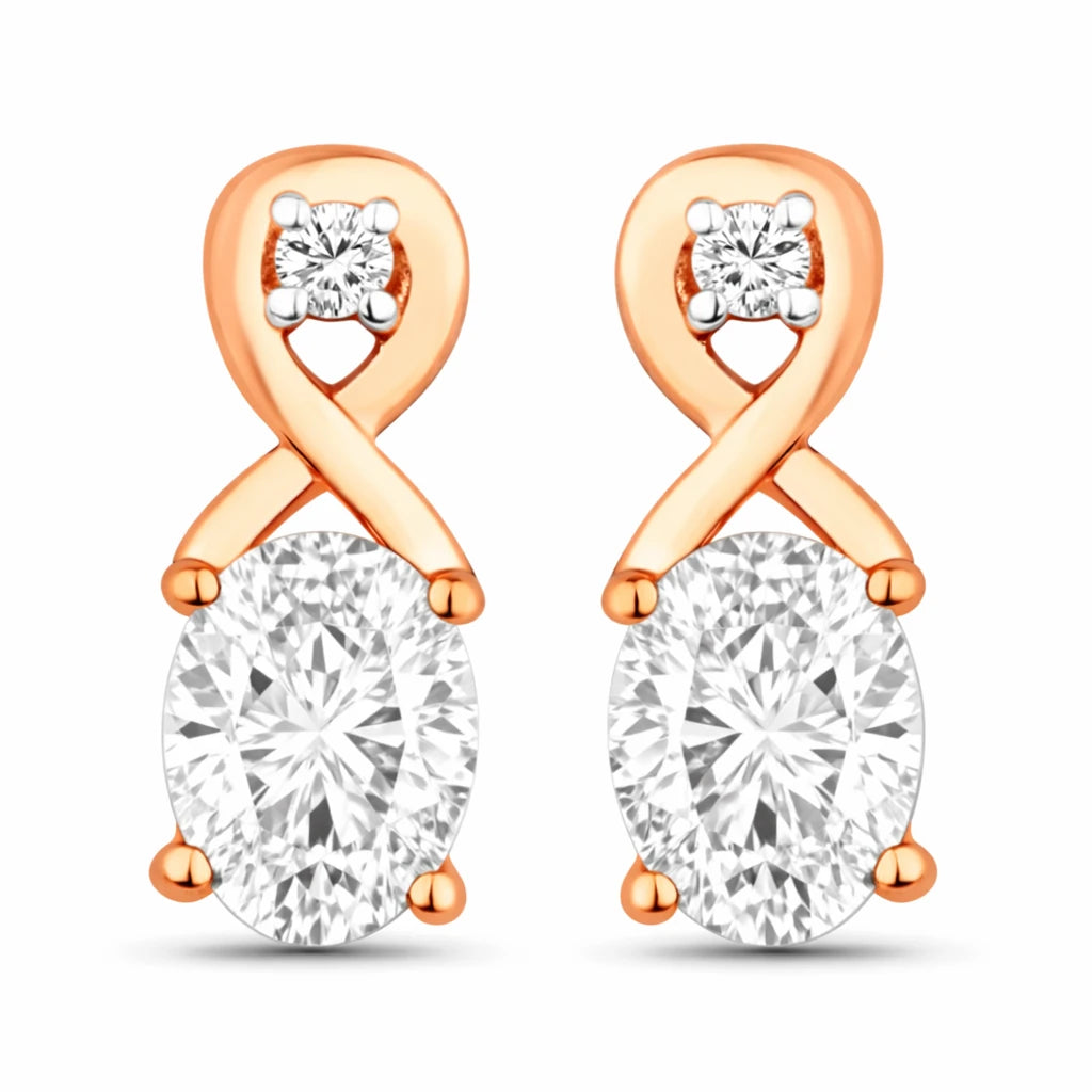Oval Cut Diamond Accent Petite Drop Earrings