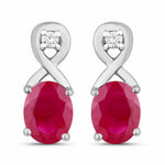Oval Cut Diamond Accent Petite Drop Earrings