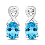 Oval Cut Diamond Accent Petite Drop Earrings