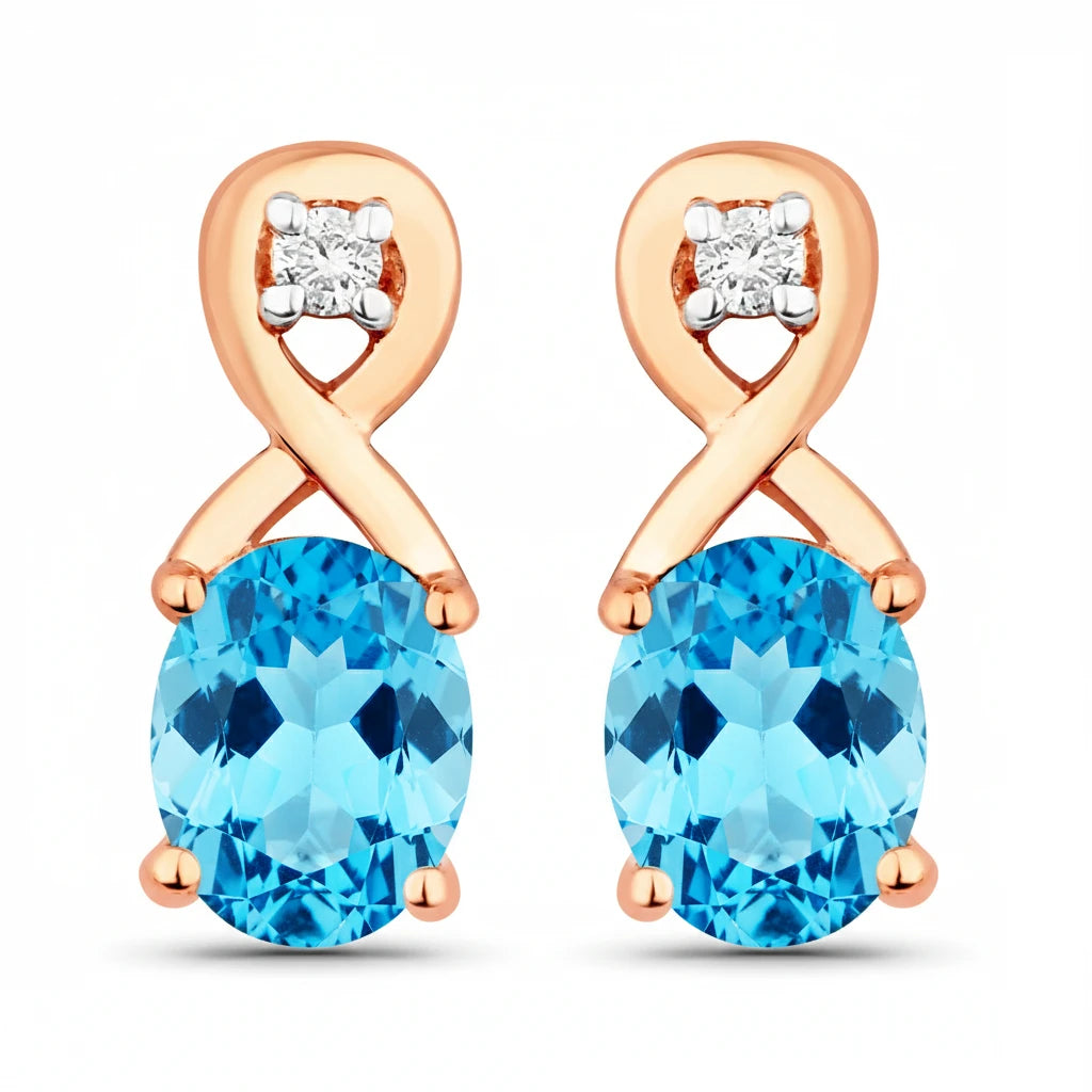 Oval Cut Diamond Accent Petite Drop Earrings