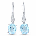 Lightweight Oval Cut Diamond Accent Drop Earrings