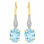 Lightweight Oval Cut Diamond Accent Drop Earrings