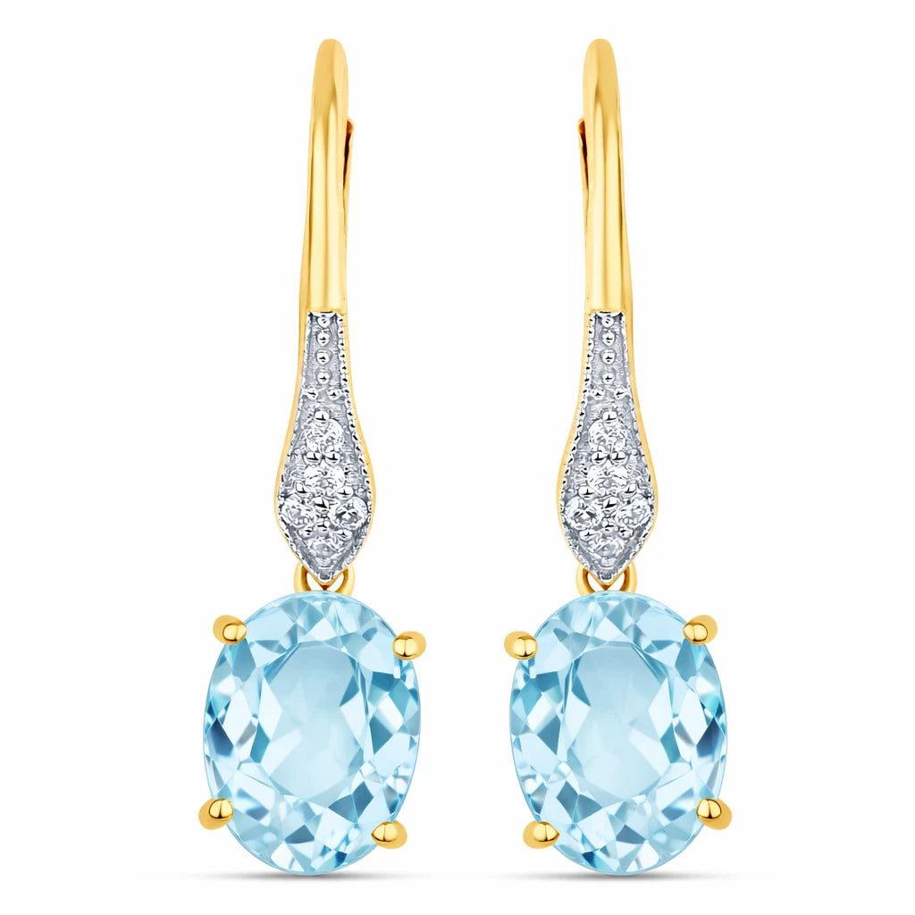Lightweight Oval Cut Diamond Accent Drop Earrings