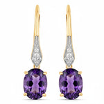 Lightweight Oval Cut Diamond Accent Drop Earrings