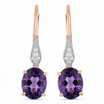 Lightweight Oval Cut Diamond Accent Drop Earrings
