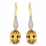 Lightweight Oval Cut Diamond Accent Drop Earrings